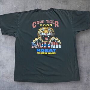 Rock Eagle Vintage 2006 Cope Tiger Korat Single Stitch Black Tee Men's Size XXL